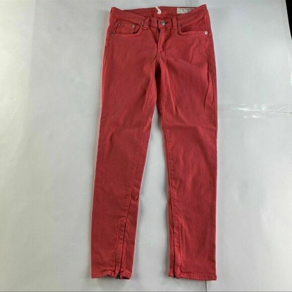 Rag & Bone Pink Zipper Capri Jeans 26 - Picture 2 of 8